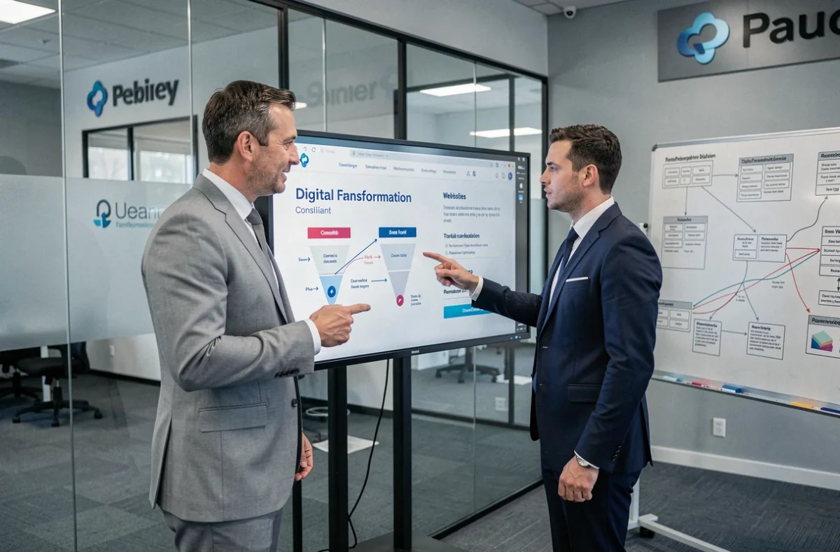 Consultant accompagnant un client dans sa transformation digitale et la refonte de son site web à l'agence Vitaléas à Pau
