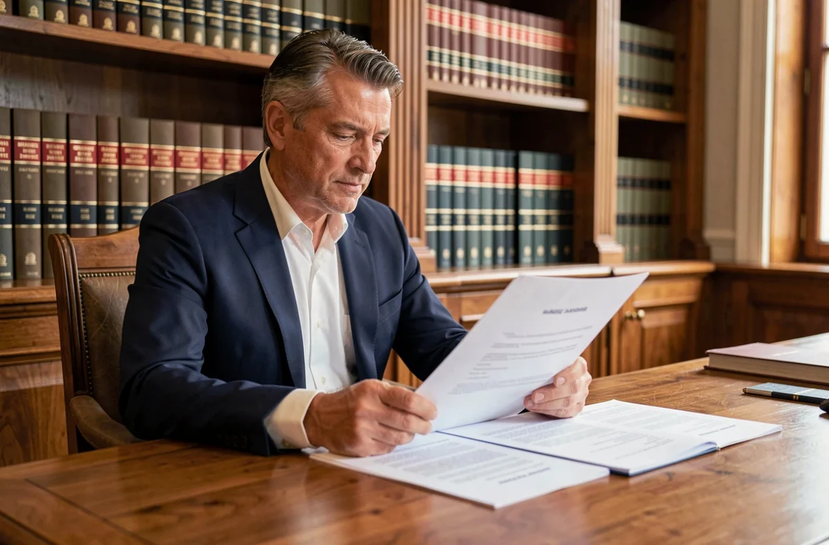 Avocat d'affaires de Capstan Avocats à Marseille examinant un contrat dans son cabinet