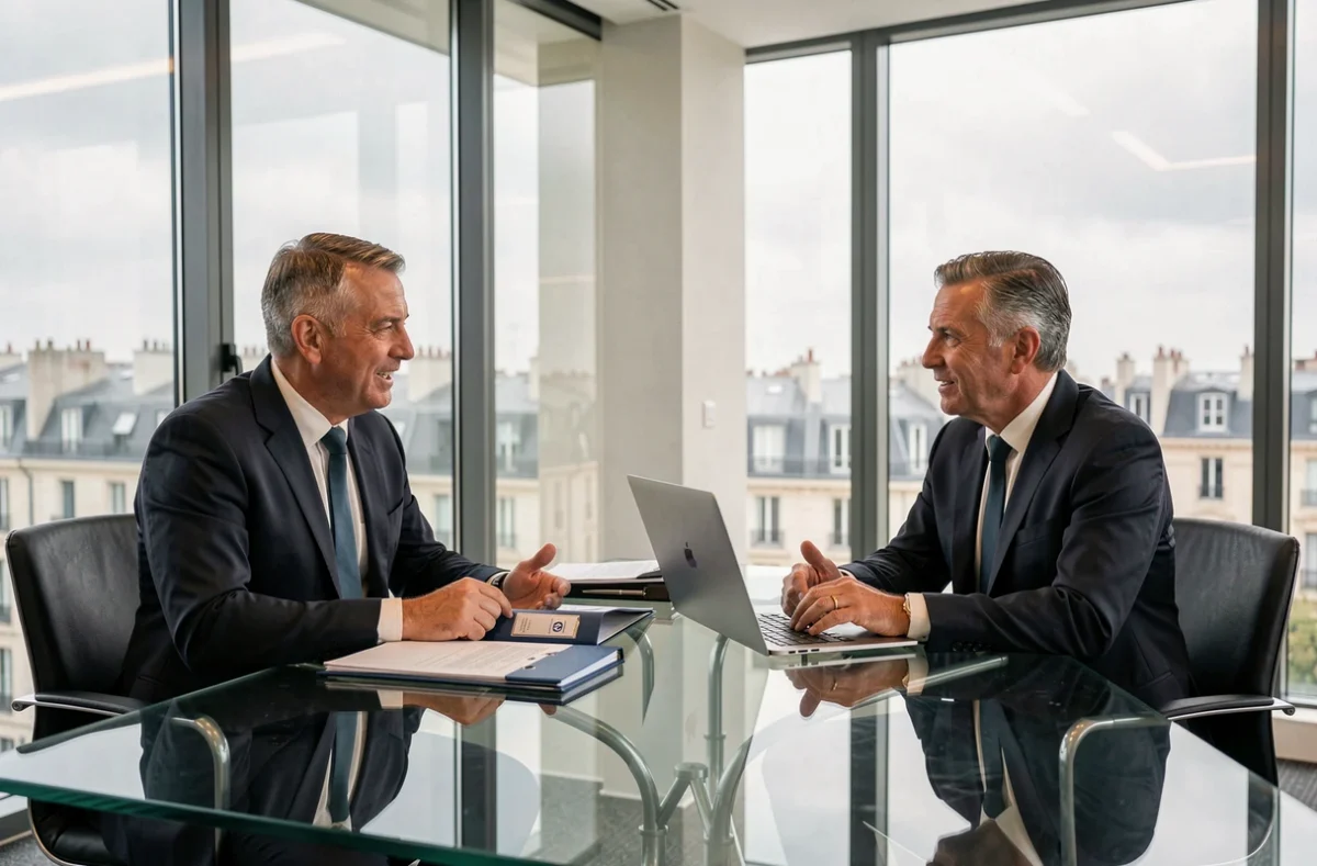 Associés de DG Associés à Marseille en réunion de travail dans une salle de conférence moderne