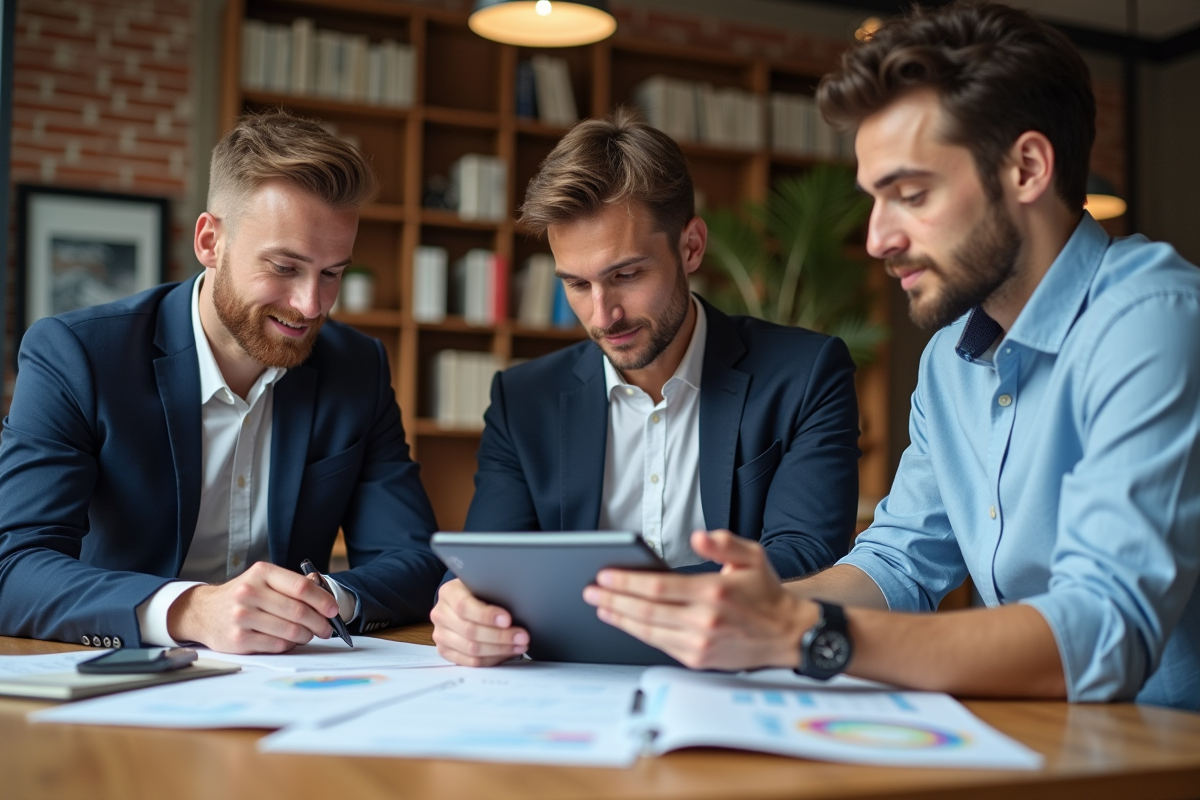Equipe de professionnels collaborant autour d une table