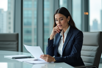 Femme d affaires en costume dans un bureau moderne