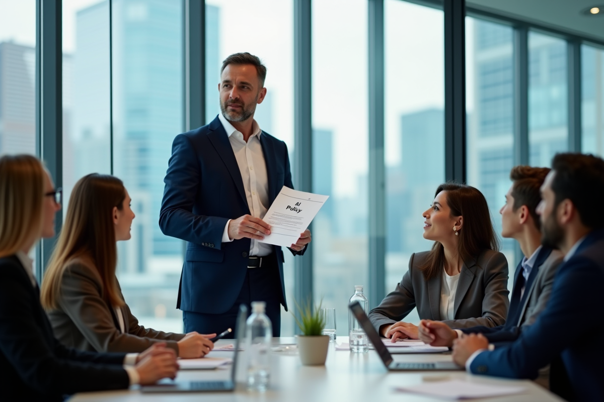 Homme en costume parlant lors d