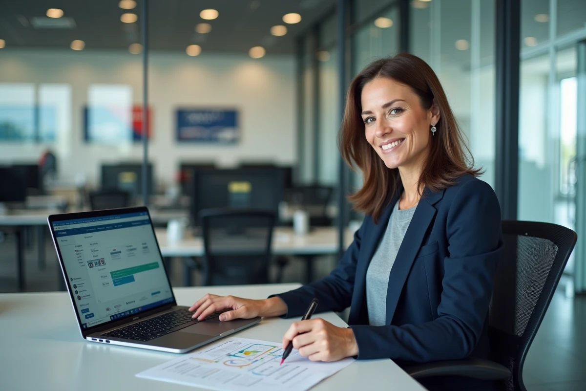 Responsable de groupe automobile intégrant un nouvel outil logiciel à son poste de travail